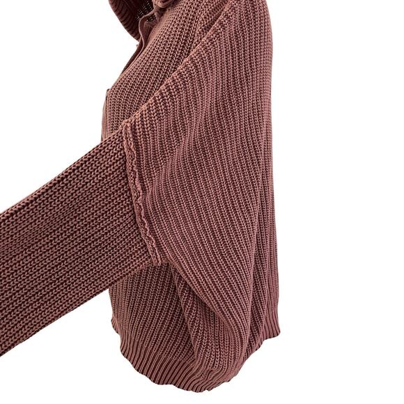 Natural Reflections Womens Rainer Acid Wash Chunky Knit Hoodie Size XL Red NWT - Picture 5 of 7